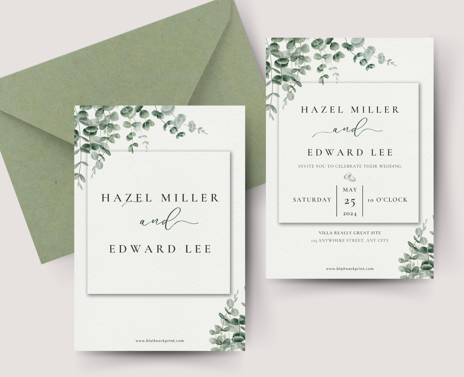 Green and White Floral Watercolor