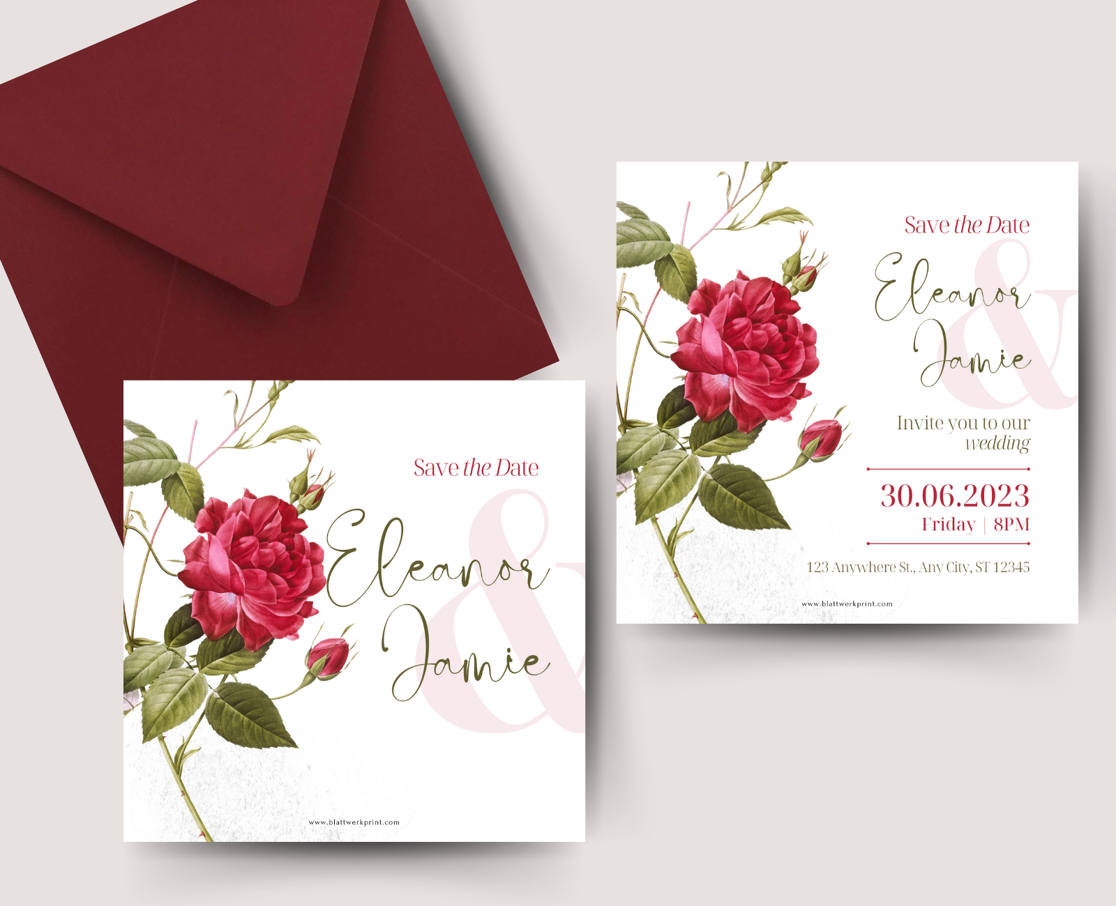 Red and White Floral