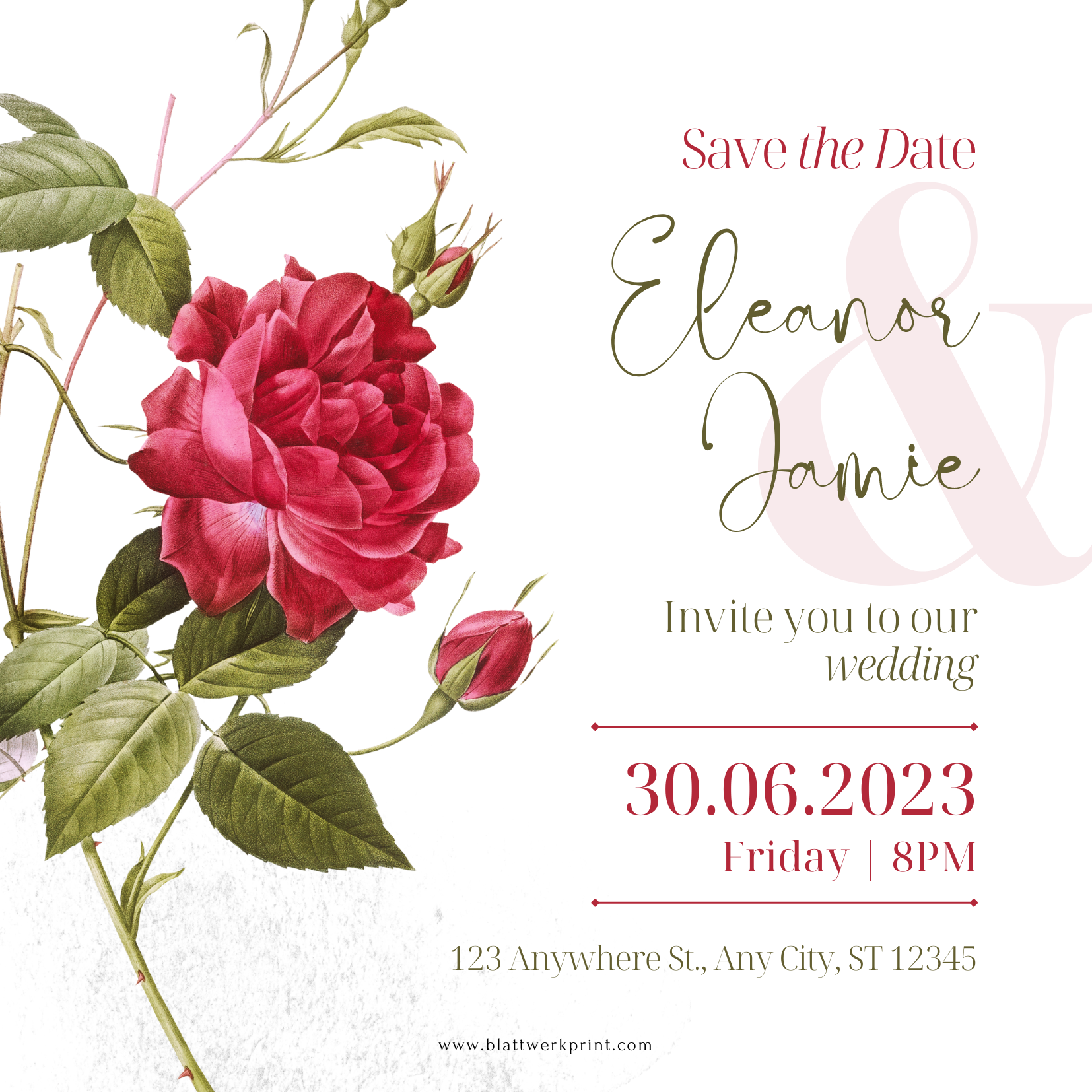 Red and White Floral