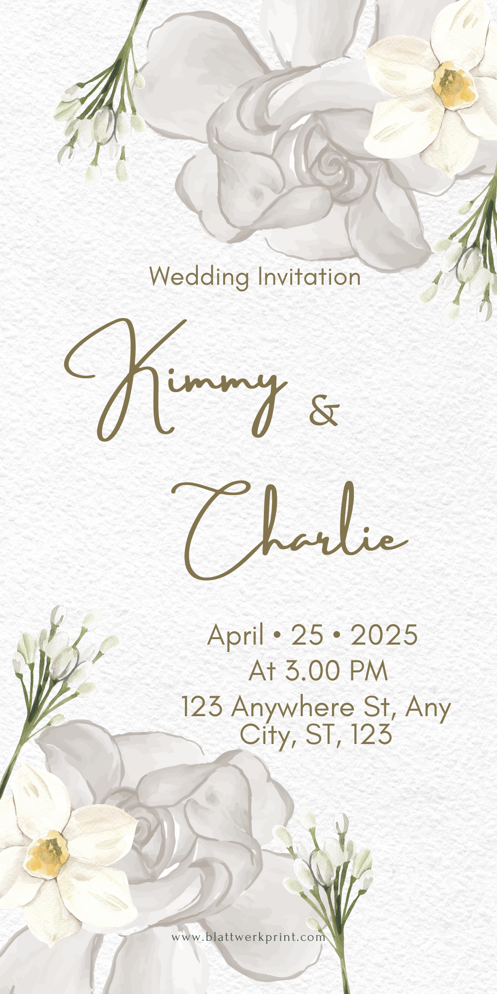 White and Grey Watercolor Floral