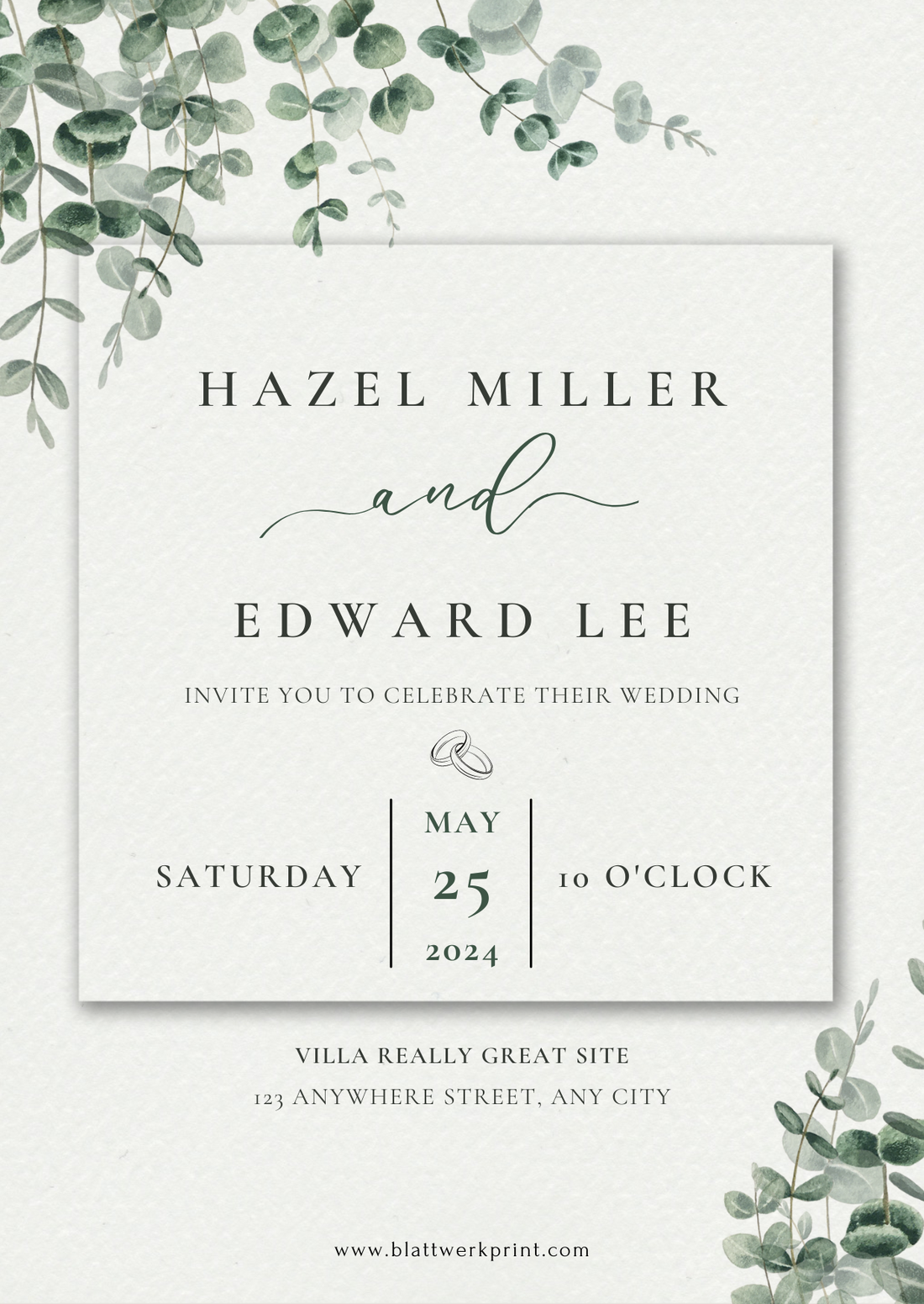 Green and White Floral Watercolor