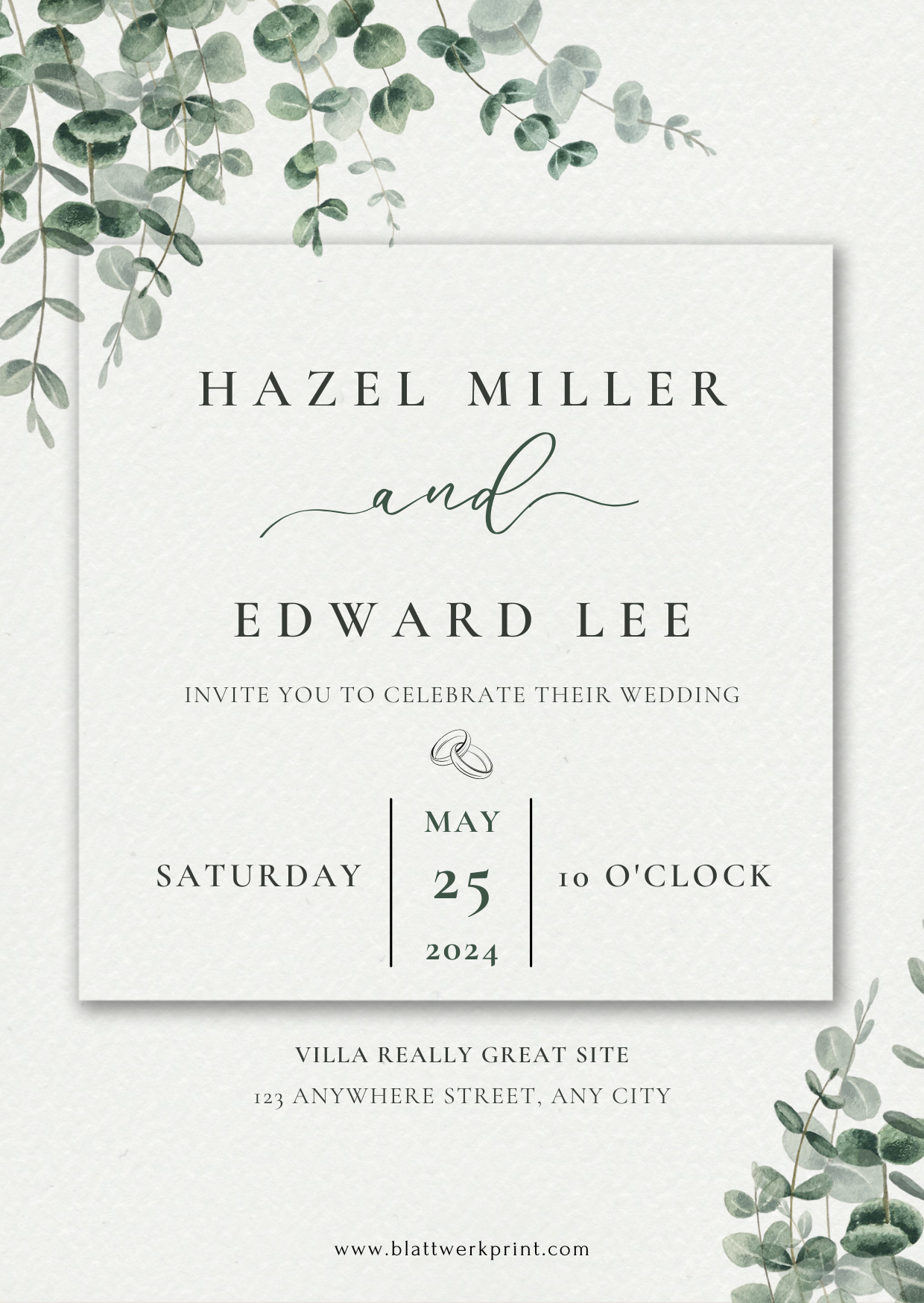 Green and White Floral Watercolor