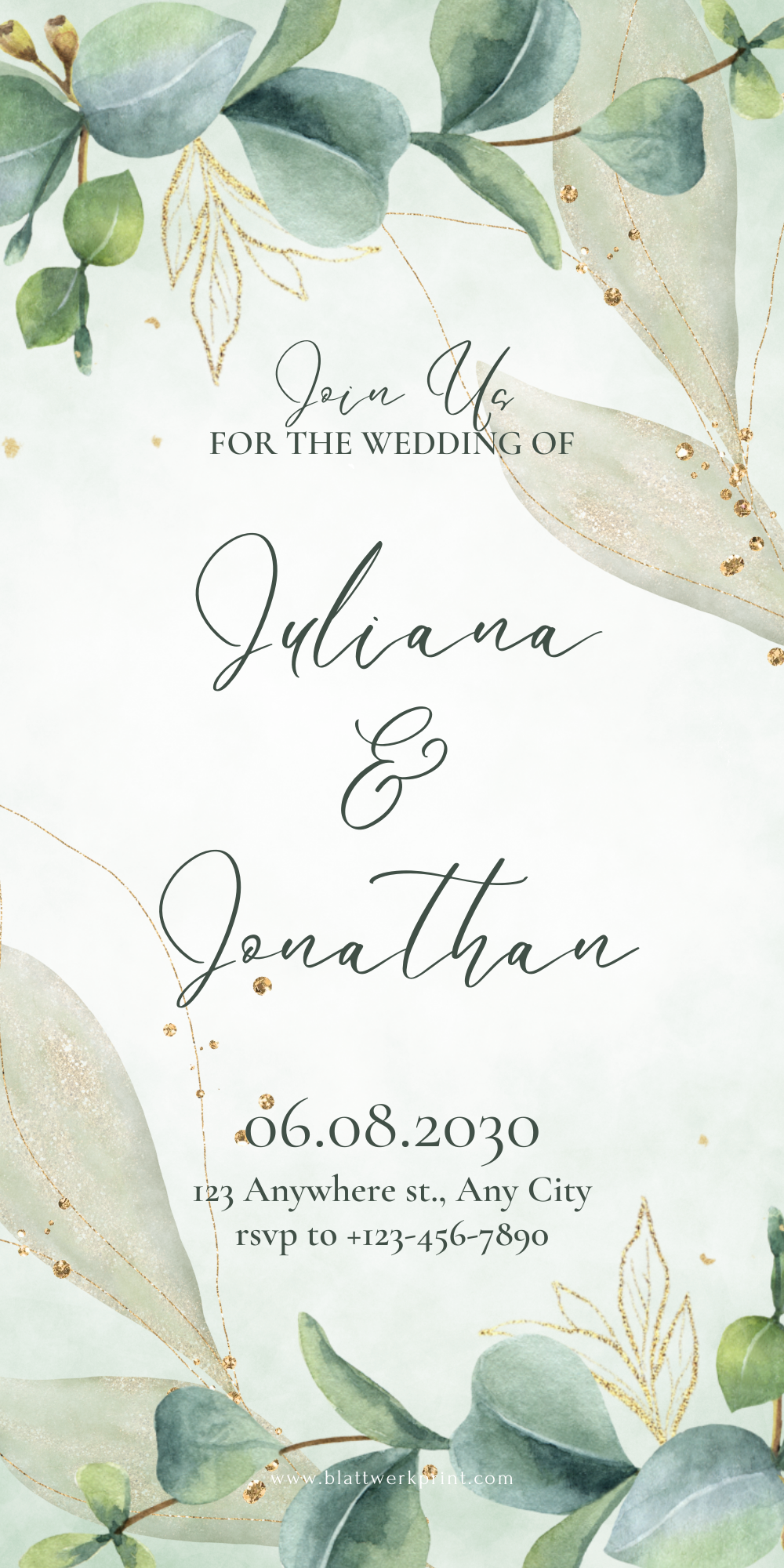 Green Gold Watercolor