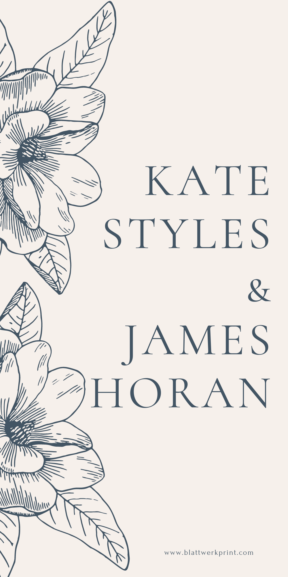 Grey and Blue Flower Vintage