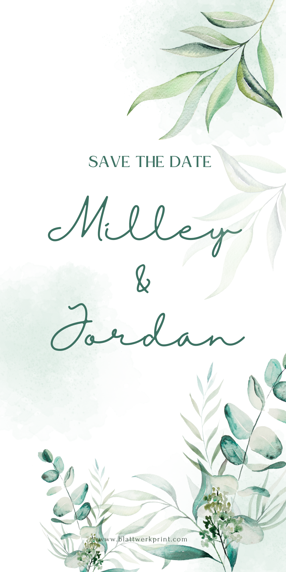 White and Green Watercolor Floral