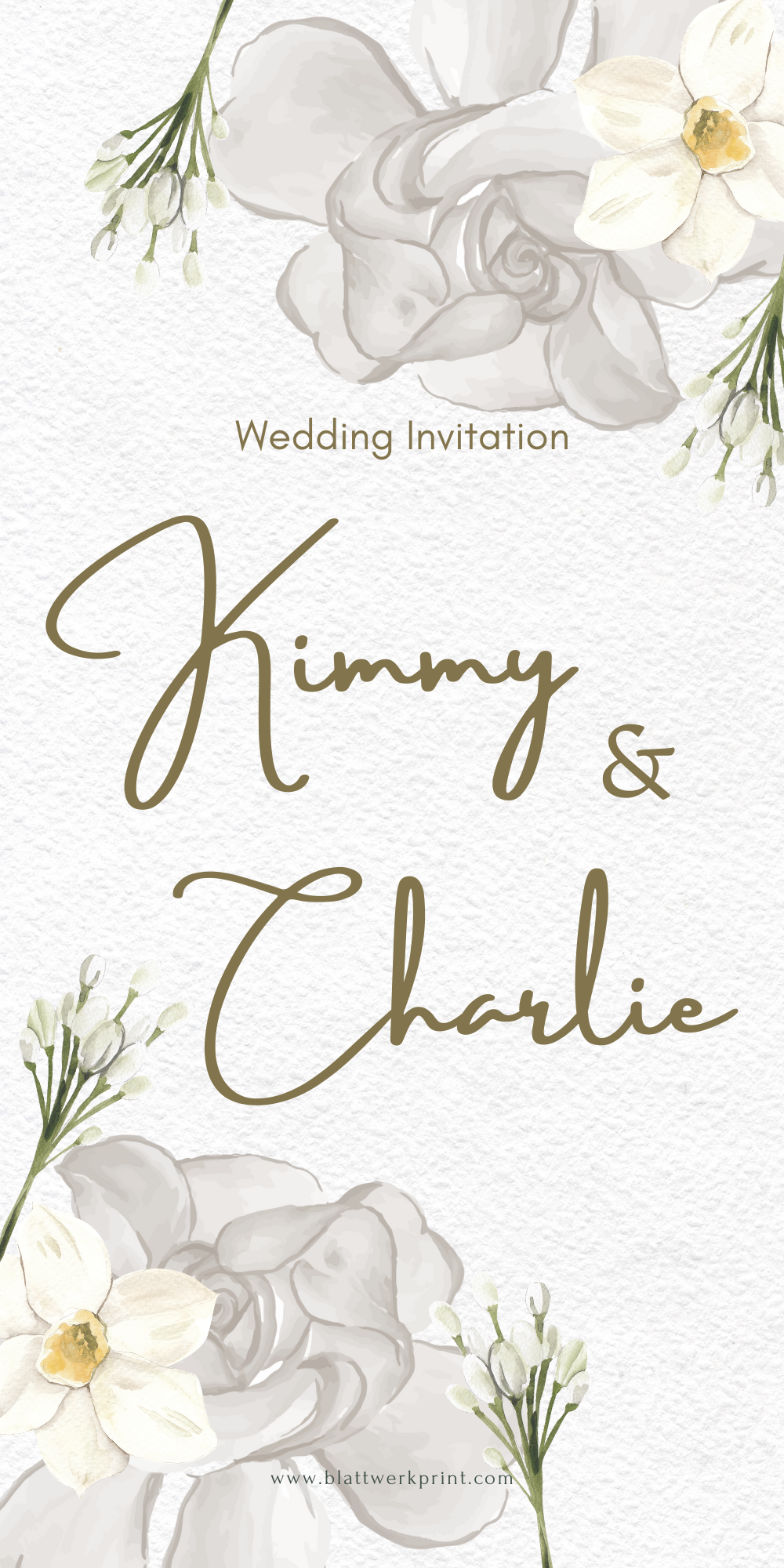 White and Grey Watercolor Floral