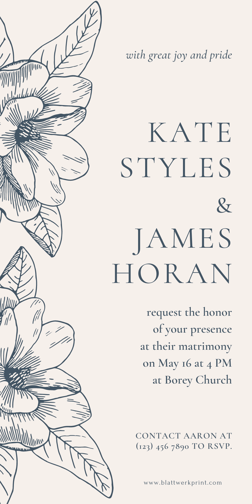 Grey and Blue Flower Vintage