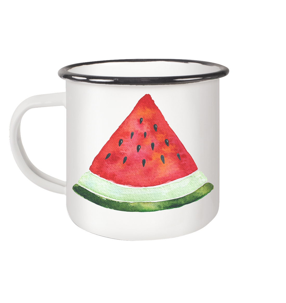 Watermelon - Emaille Tasse (Black)