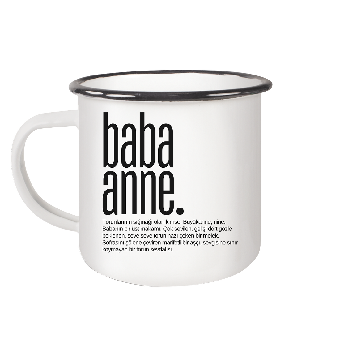 baba anne. - Emaille Tasse (Black)