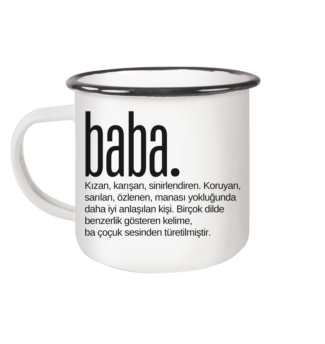 baba. - Emaille Tasse (Black)