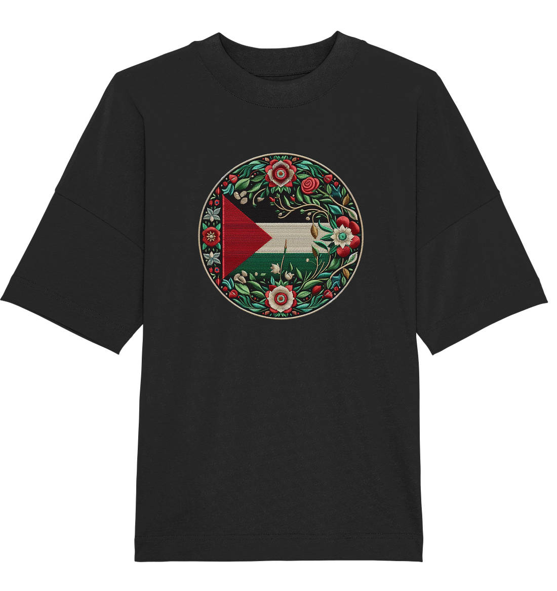 Palestine Floral Flag - Organic Oversize Shirt