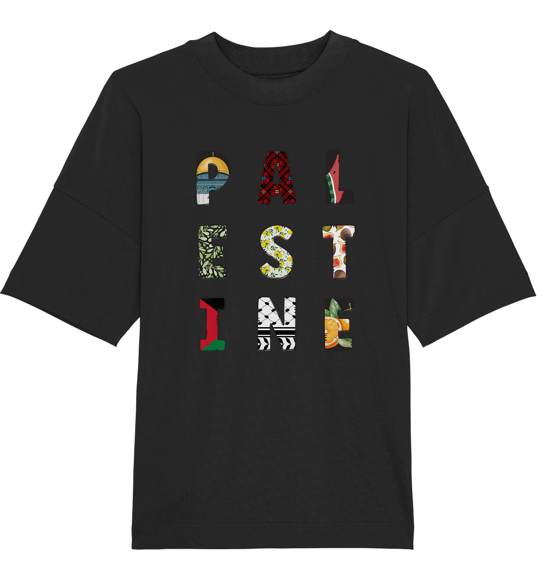 Palestine single letters - Organic Oversize Shirt
