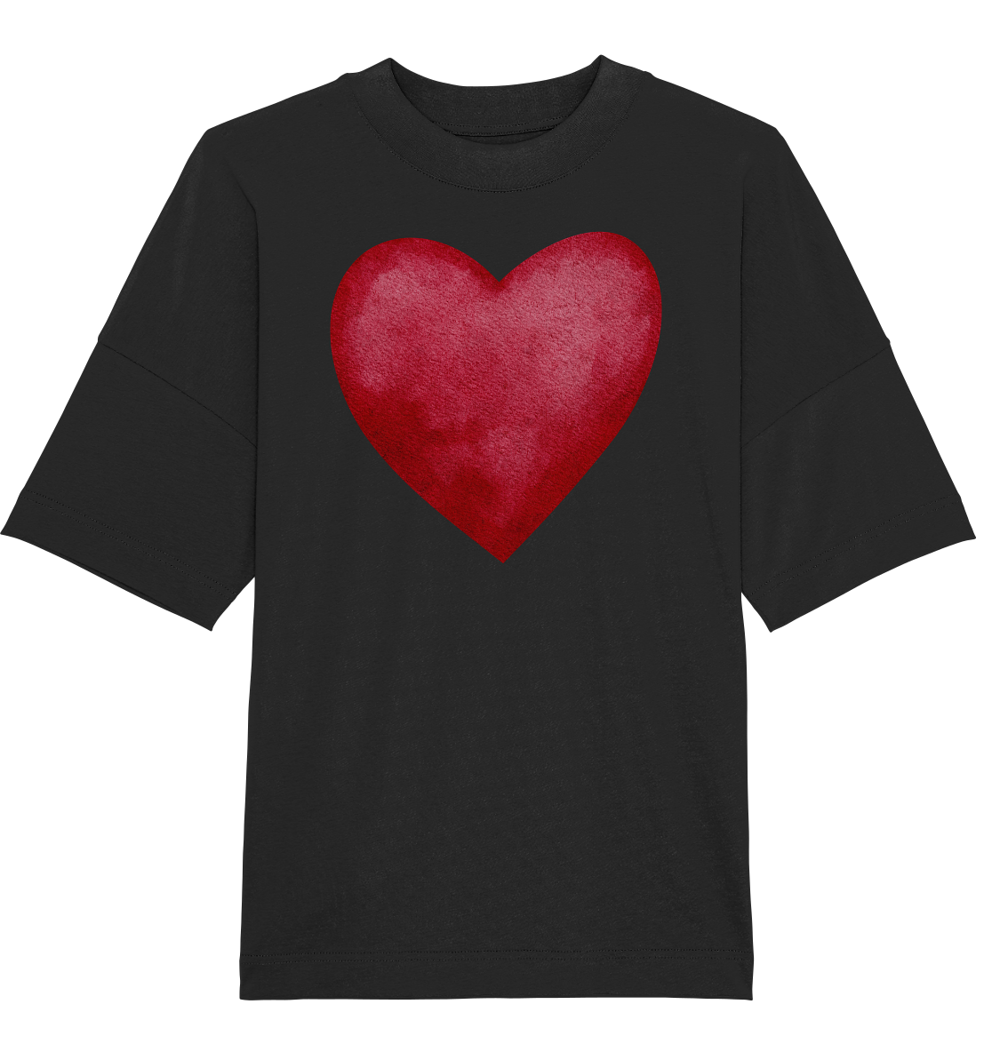 Watercolor red heart - Oversized Unisex T-Shirt