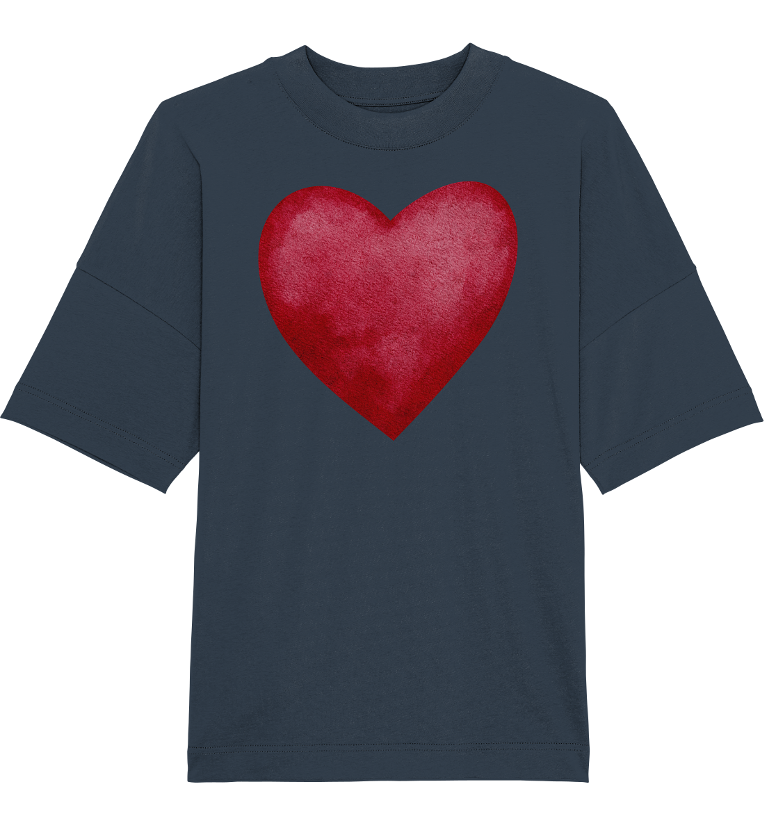 Watercolor red heart - Oversized Unisex T-Shirt