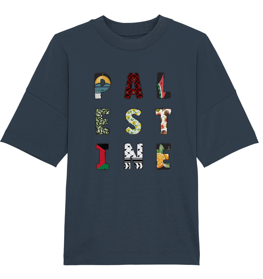 Palestine single letters - Organic Oversize Shirt