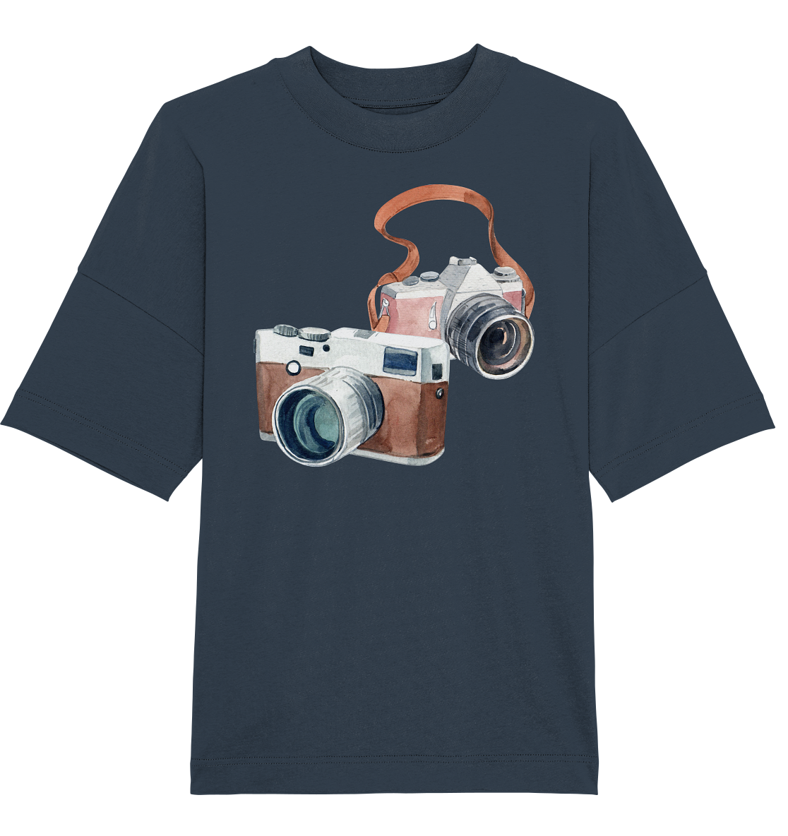 Watercolor Camera - Oversized Unisex T-Shirt