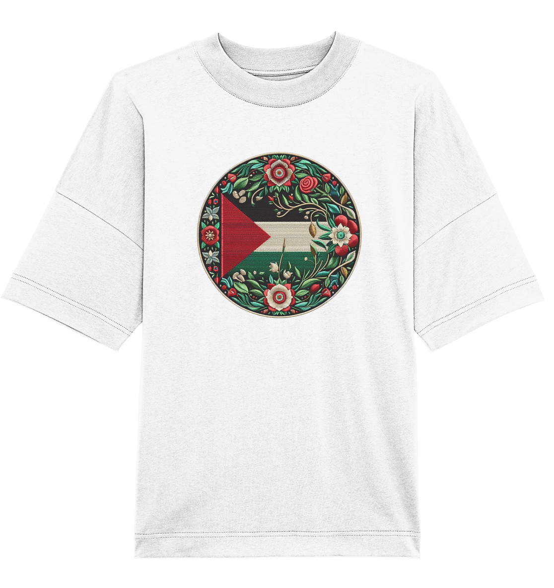 Palestine Floral Flag - Organic Oversize Shirt