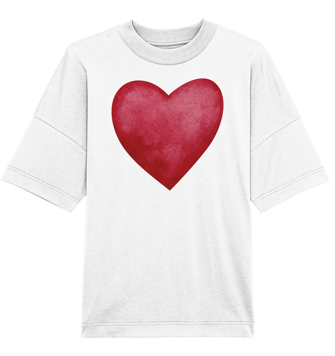 Watercolor red heart - Oversized Unisex T-Shirt