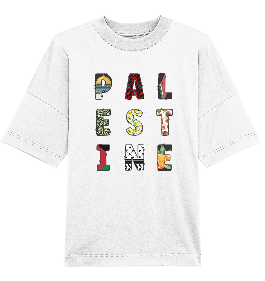 Palestine single letters - Organic Oversize Shirt