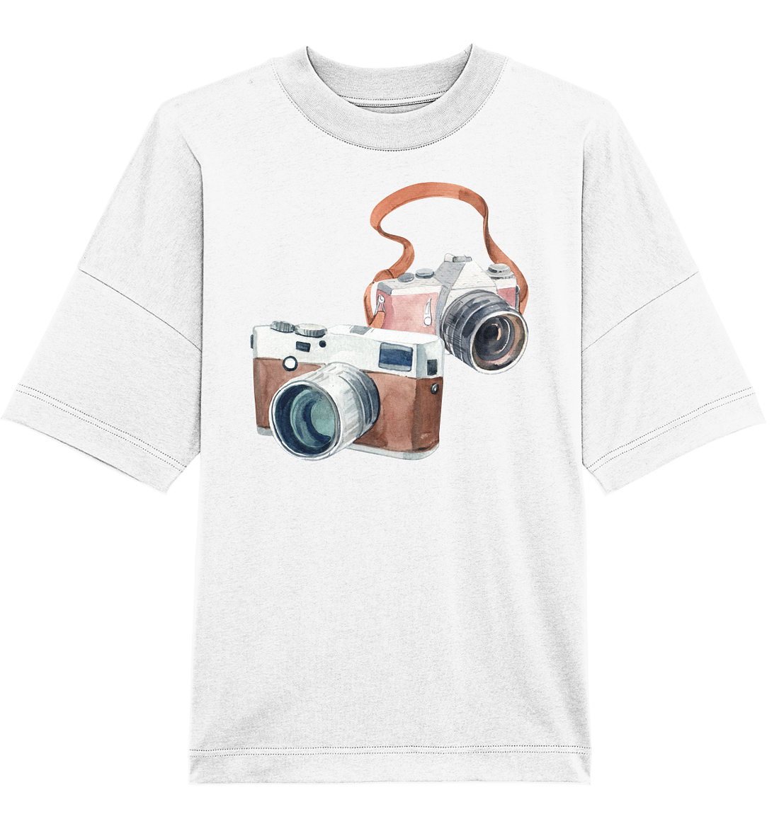 Watercolor Camera - Oversized Unisex T-Shirt