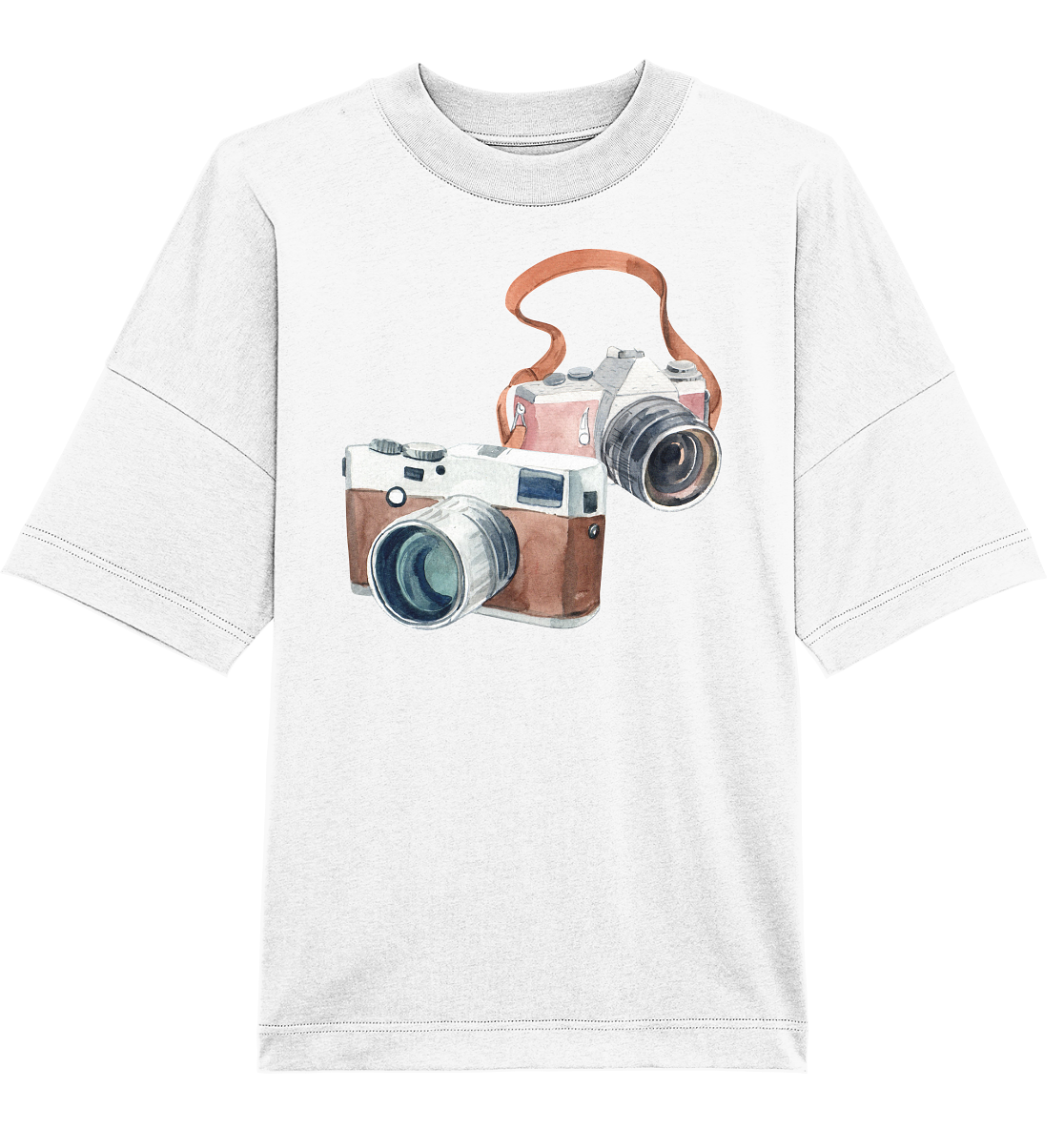 Watercolor Camera - Oversized Unisex T-Shirt