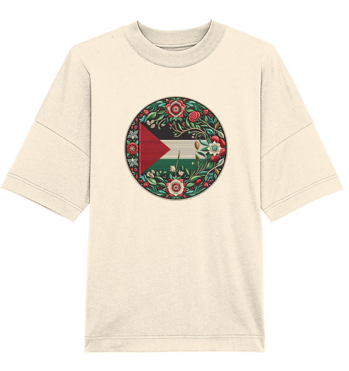 Palestine Floral Flag - Organic Oversize Shirt
