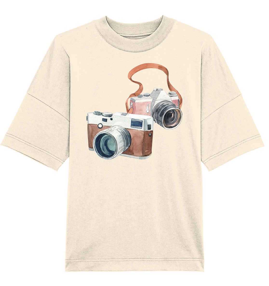 Watercolor Camera - Oversized Unisex T-Shirt