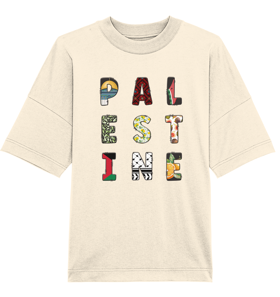 Palestine single letters - Organic Oversize Shirt