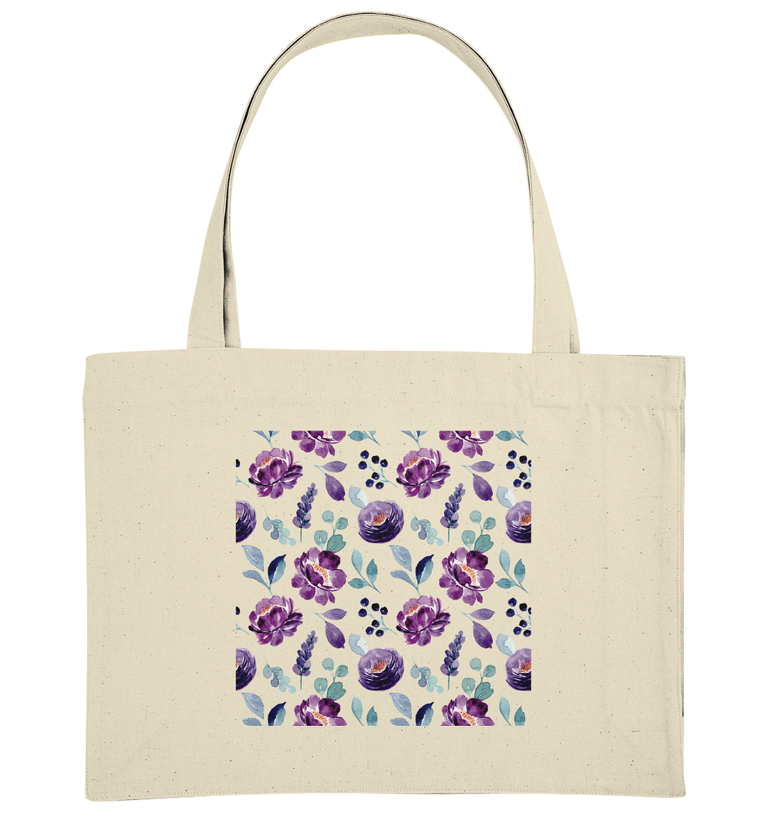 Blumenmuster Lila - Organic Shopping-Bag