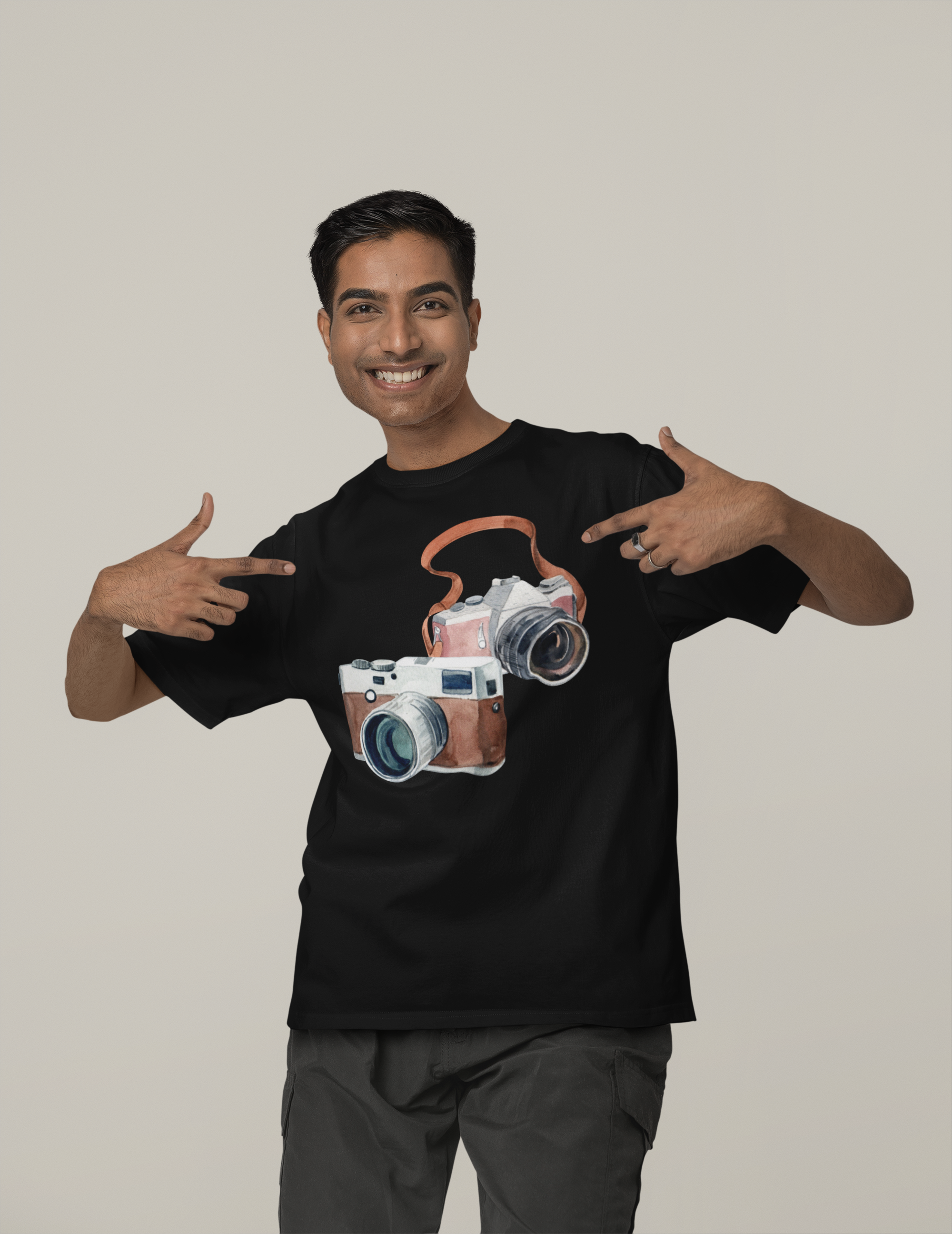 Watercolor Camera - Oversized Unisex T-Shirt