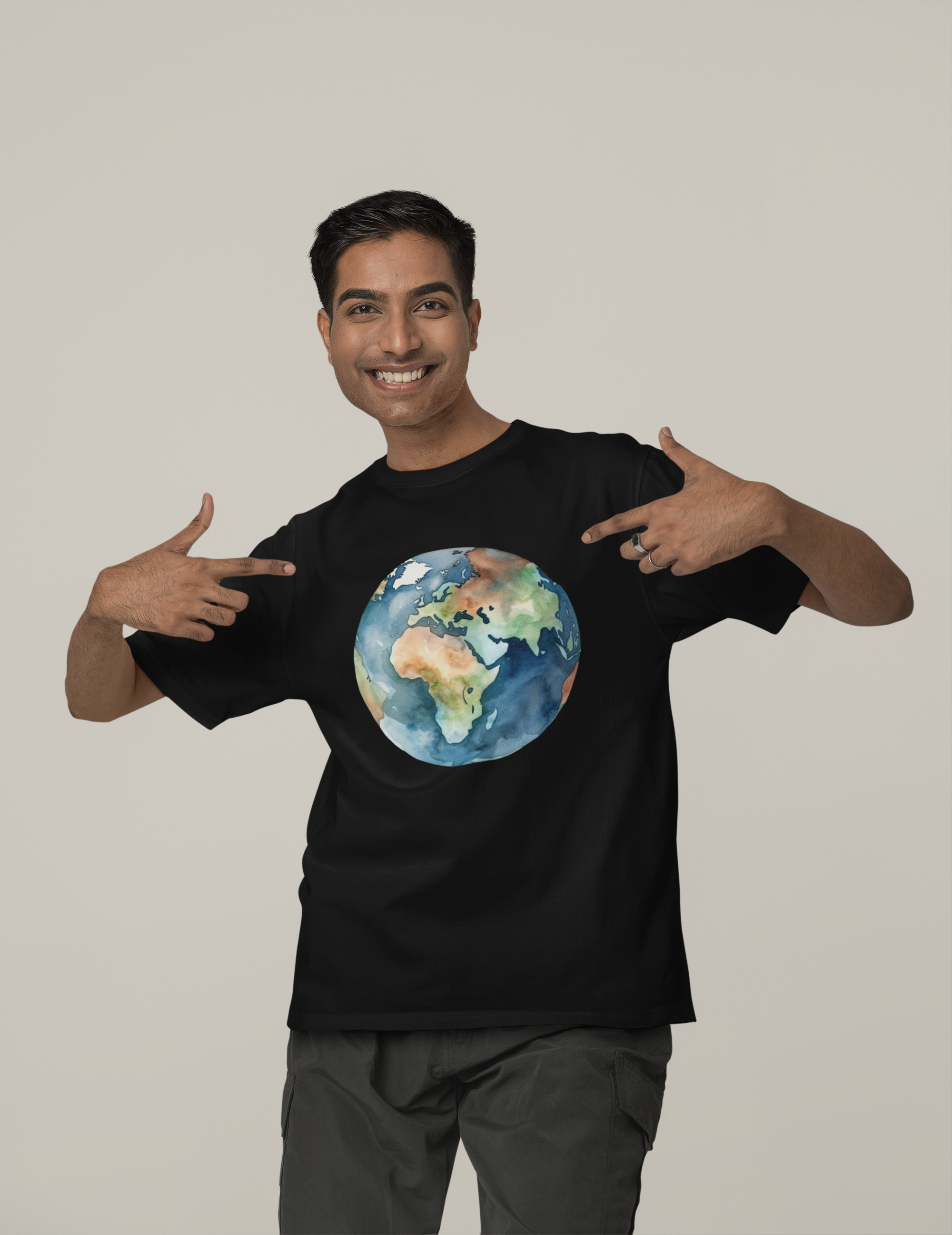 Watercolor Earth - Oversized Unisex T-Shirt
