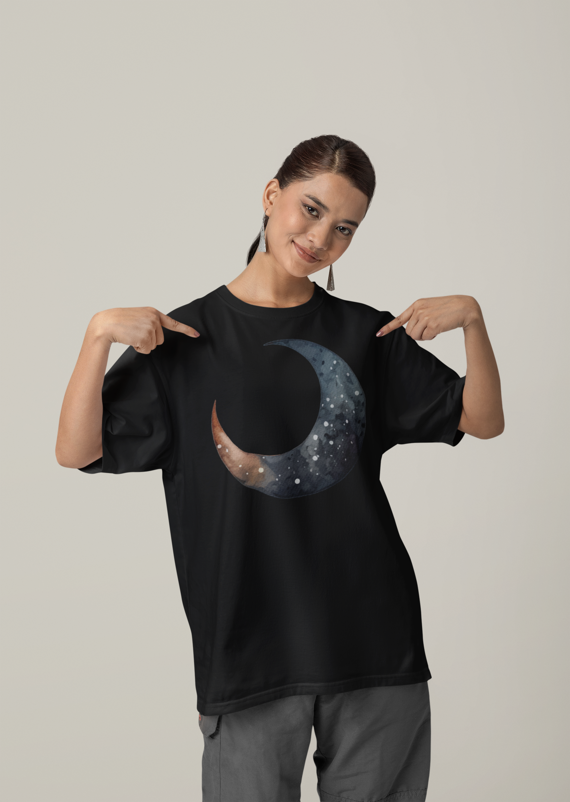 Watercolor Islamic Moon - Oversized Unisex T-Shirt