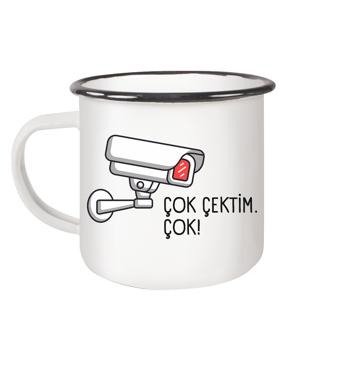 ÇOK ÇEKTİM. ÇOK! - Emaille Tasse (Black)