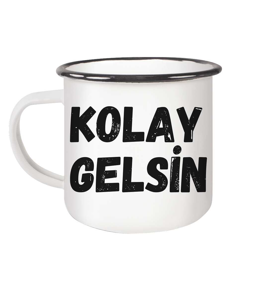 Kolay gelsin - Emaille Tasse (Black)