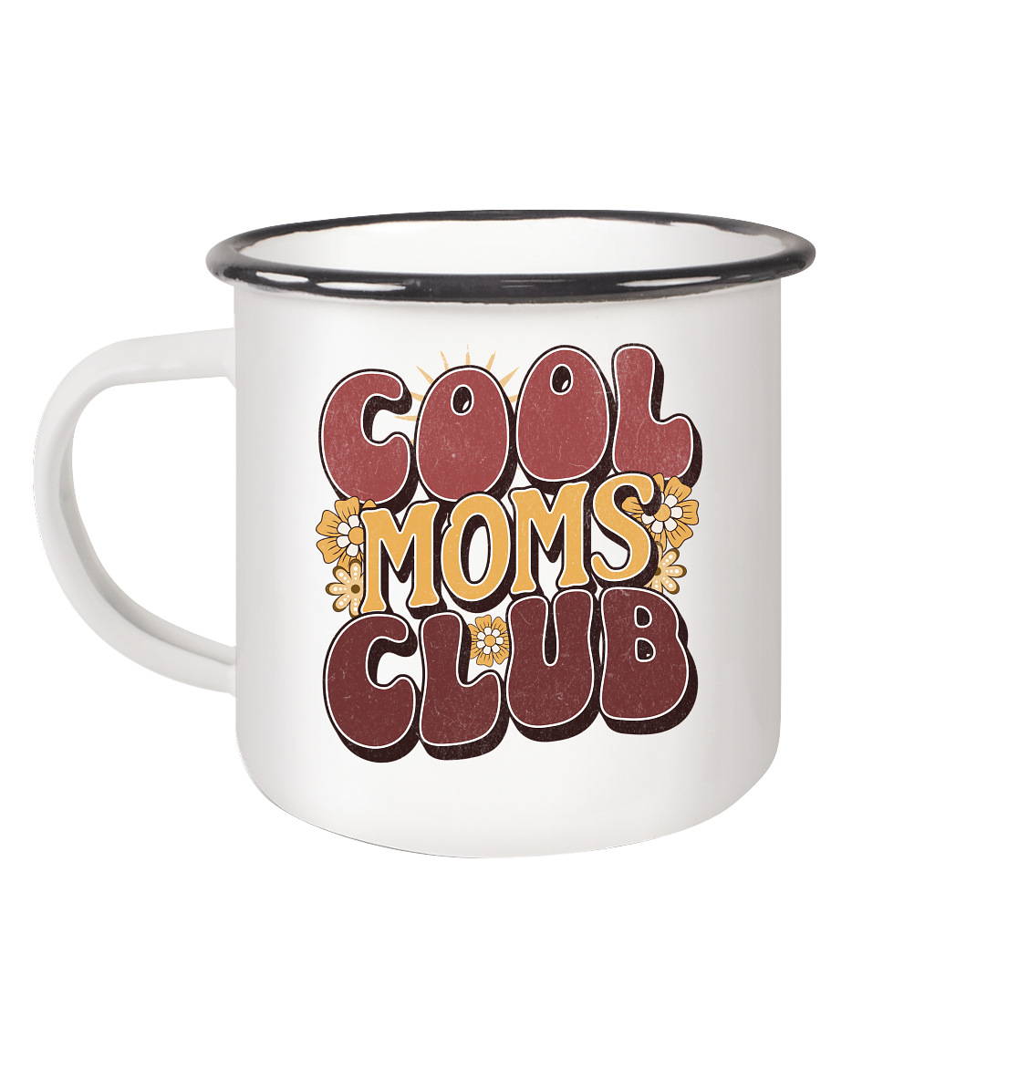 Cool Moms Club - Emaille Tasse (Black)