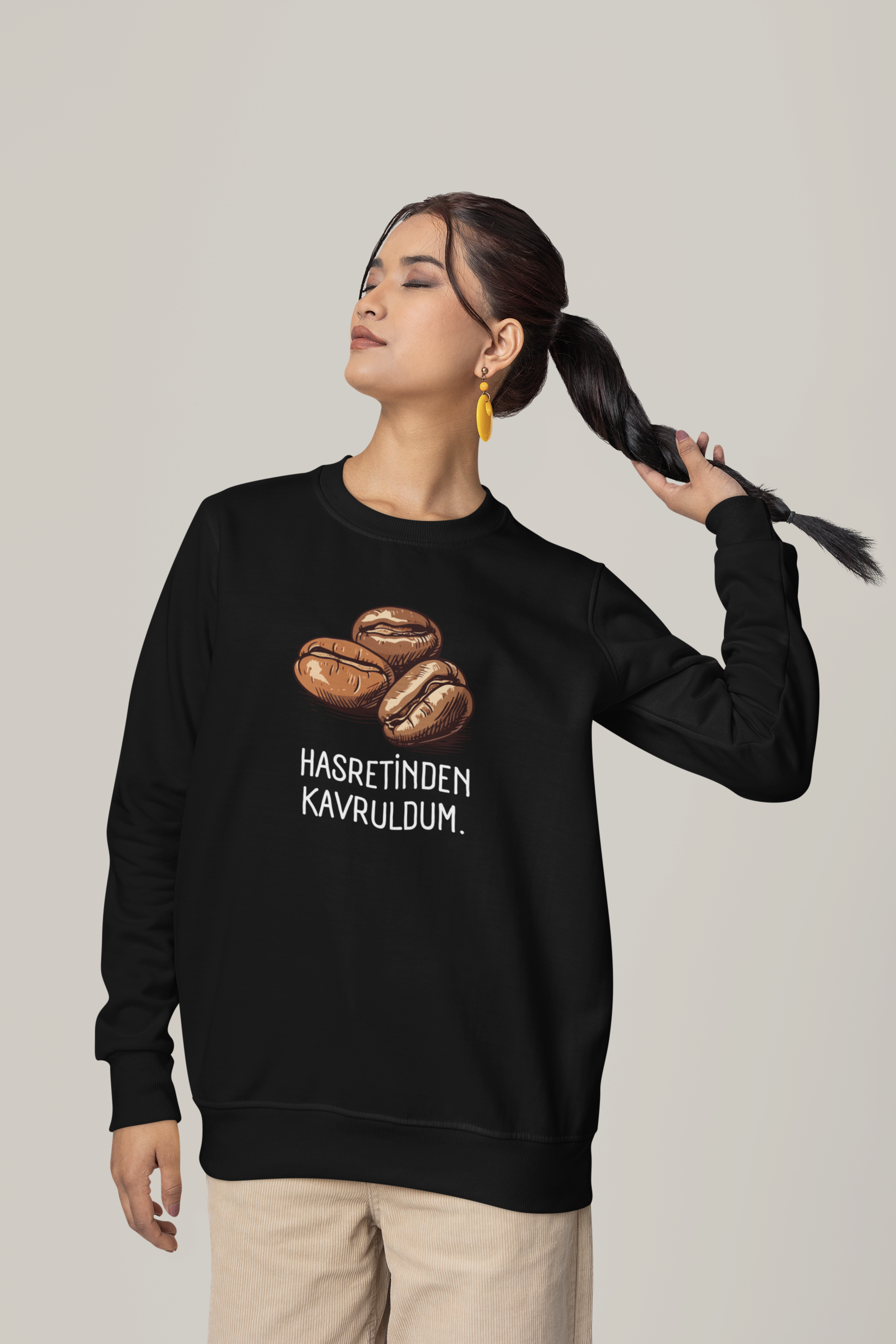 Hasretinden kavruldum. - Basic Sweatshirt