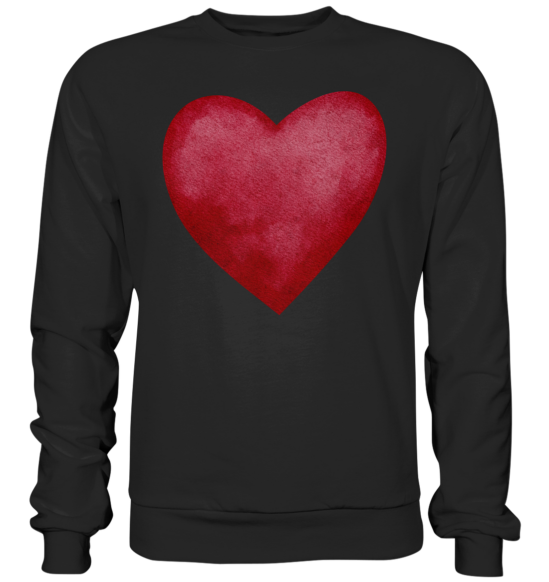 Watercolor red heart - Basic Sweatshirt