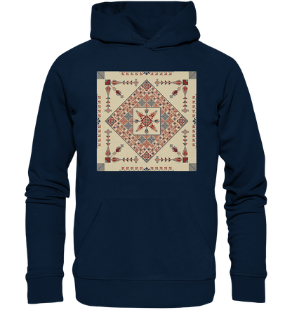 Natural and Red Pattern - Organic Hoodie