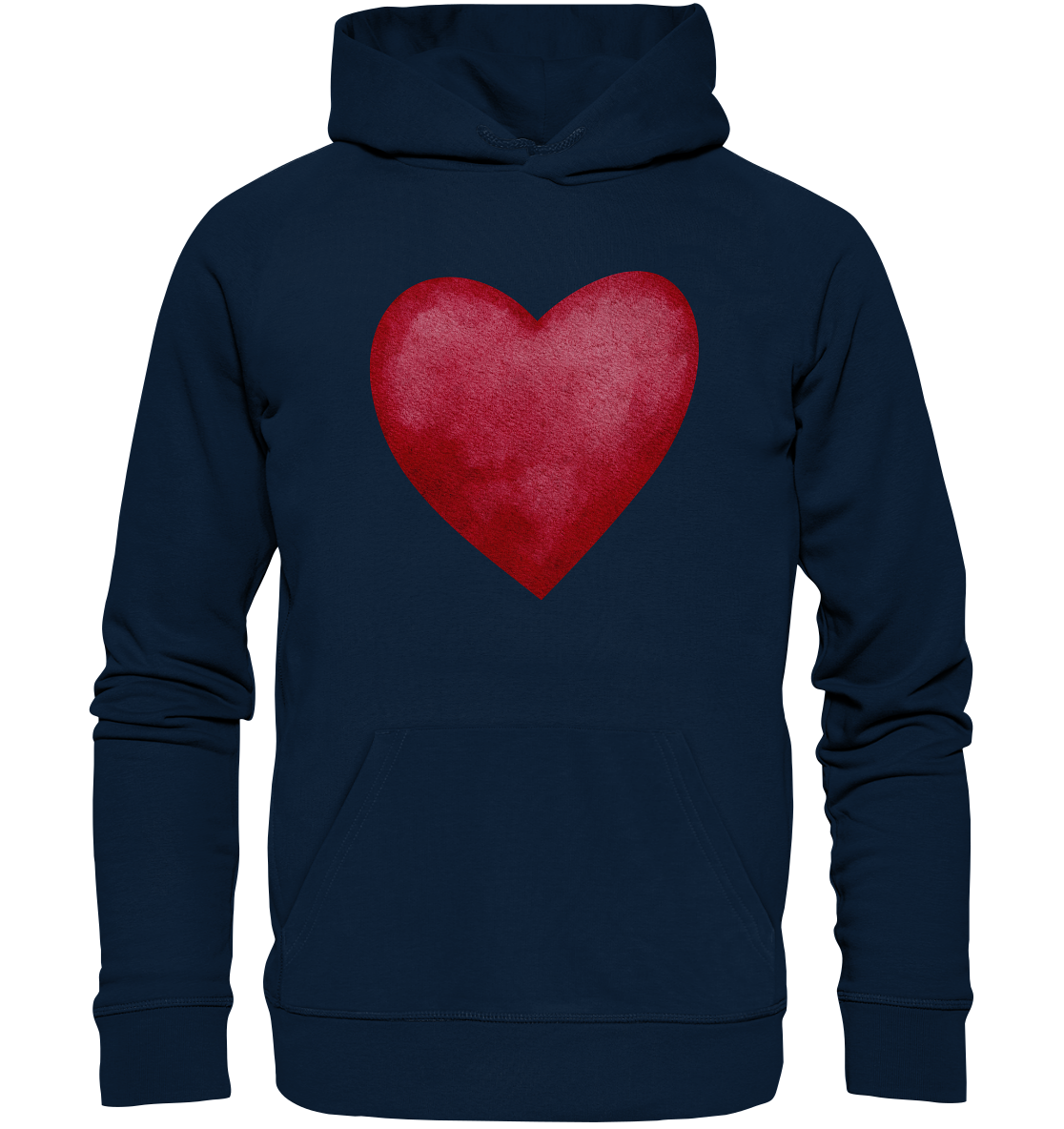 Watercolor red heart - Organic Hoodie