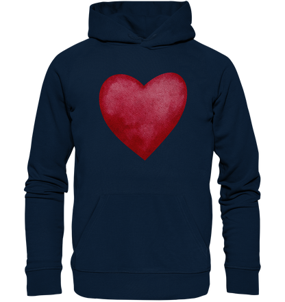 Watercolor red heart - Organic Hoodie