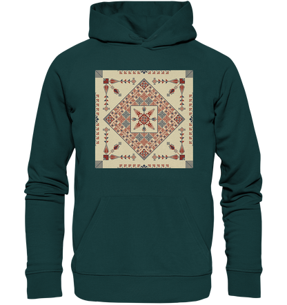 Natural and Red Pattern - Organic Hoodie