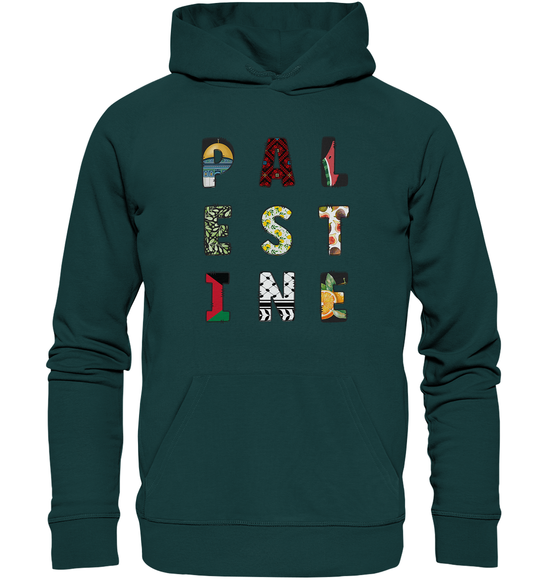 Palestine single letters - Organic Hoodie