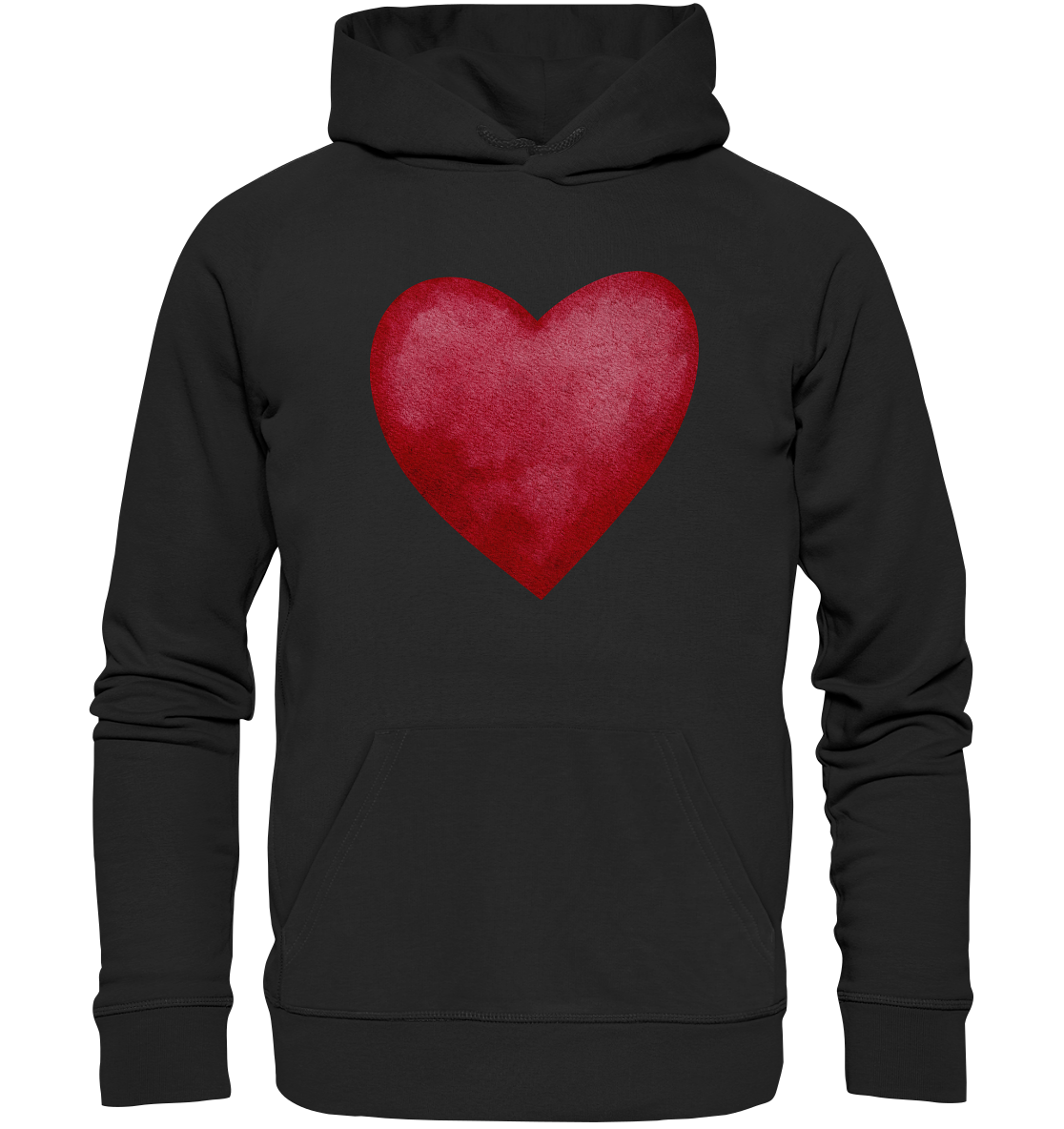 Watercolor red heart - Organic Hoodie