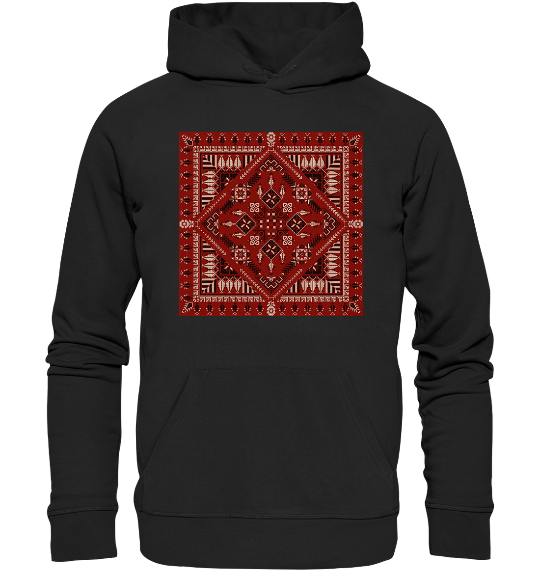 Red Pattern - Organic Hoodie
