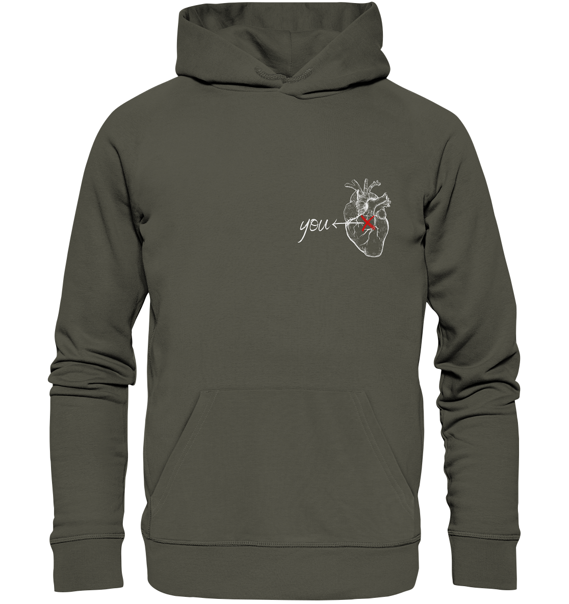 You - Heart - Organic Hoodie