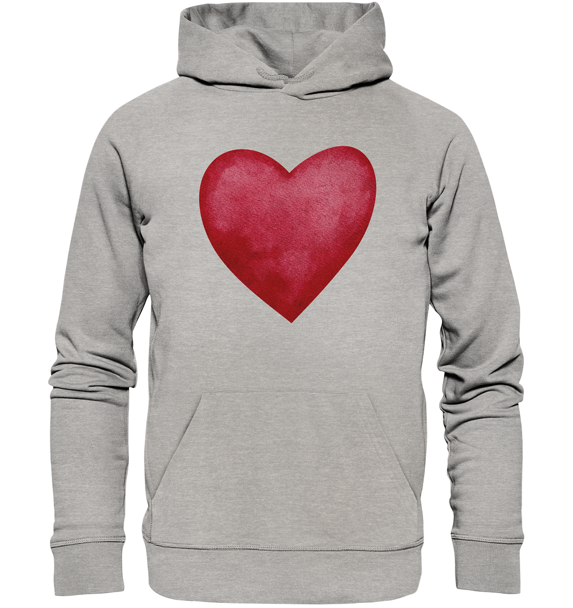 Watercolor red heart - Organic Hoodie