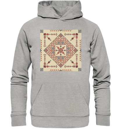 Natural and Red Pattern - Organic Hoodie