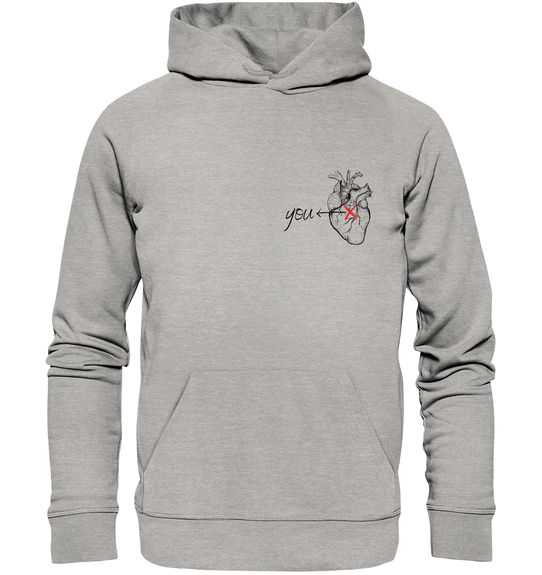 You - Heart - Organic Hoodie