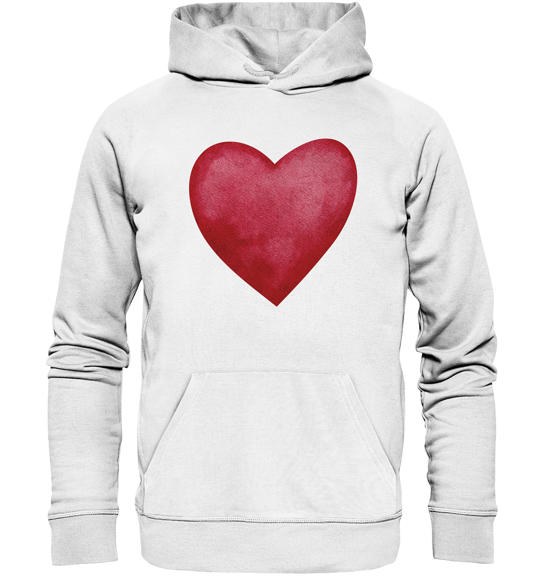 Watercolor red heart - Organic Hoodie