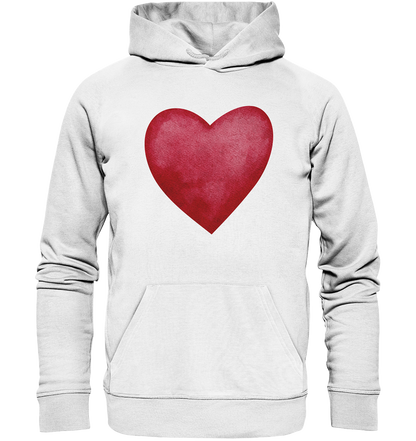 Watercolor red heart - Organic Hoodie